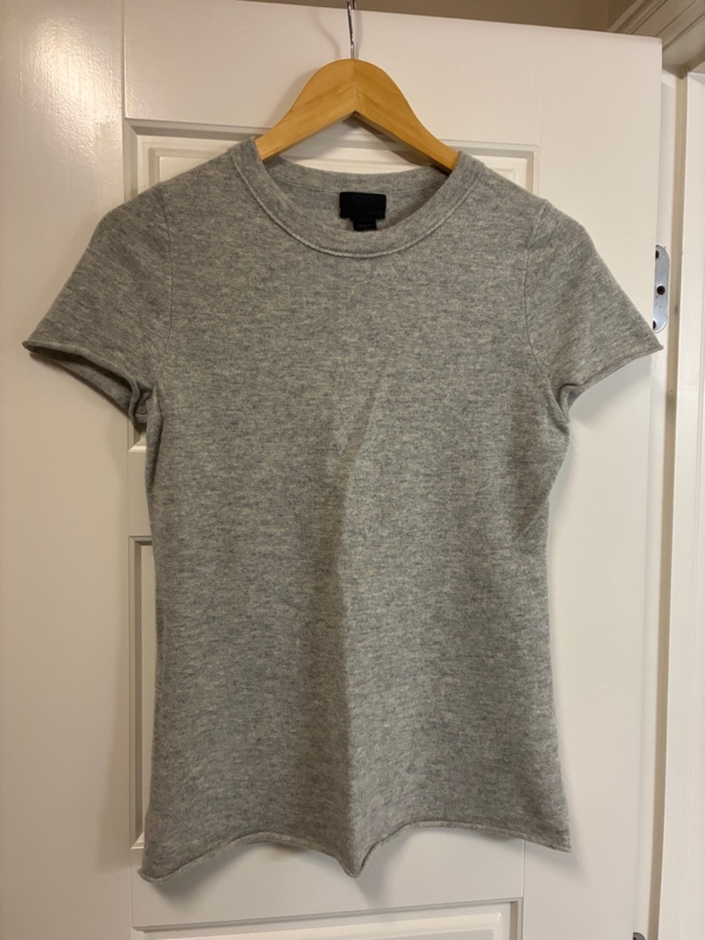 J. Crew Heather Gray Short Sleeve Crewneck Cashmere Sweater Tee